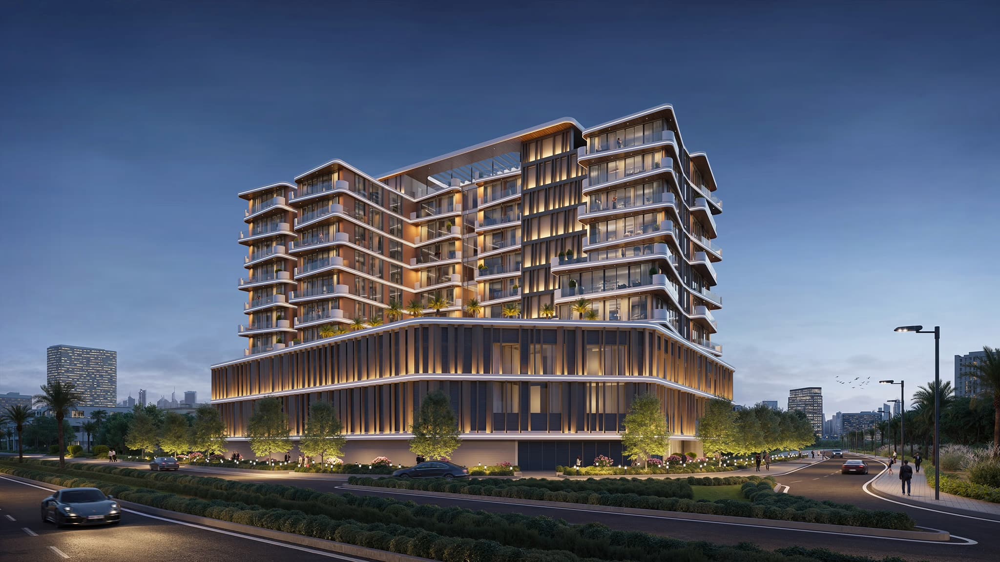 Luz Ora Residences — evening view